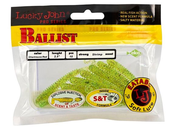 Твистеры съедобные LJ Pro Series BALLIST 2.5in (6,3 см), цв. S15, 10 шт.