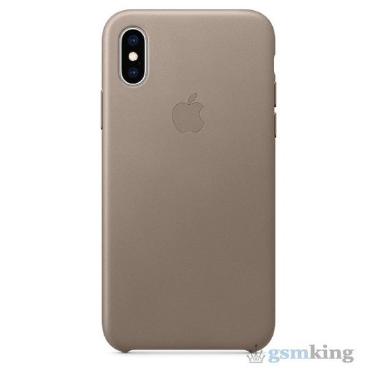 Leather Case iPhone XS Max Taupe (Платиново-серый)