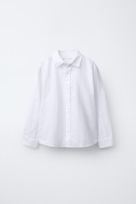 ZARA БАЗОВАЯ РУБАШКА, БЕЛЫЙ