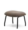 Belina Пуф для ног из светло-коричневой синели и стали с черной отделкой