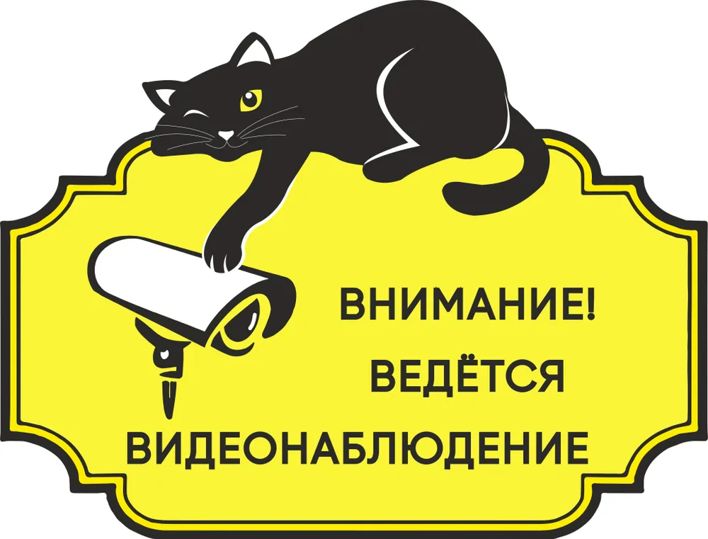 Предупреждающая табличка "Внимание! Ведётся видеонаблюдение", 400х300 мм.