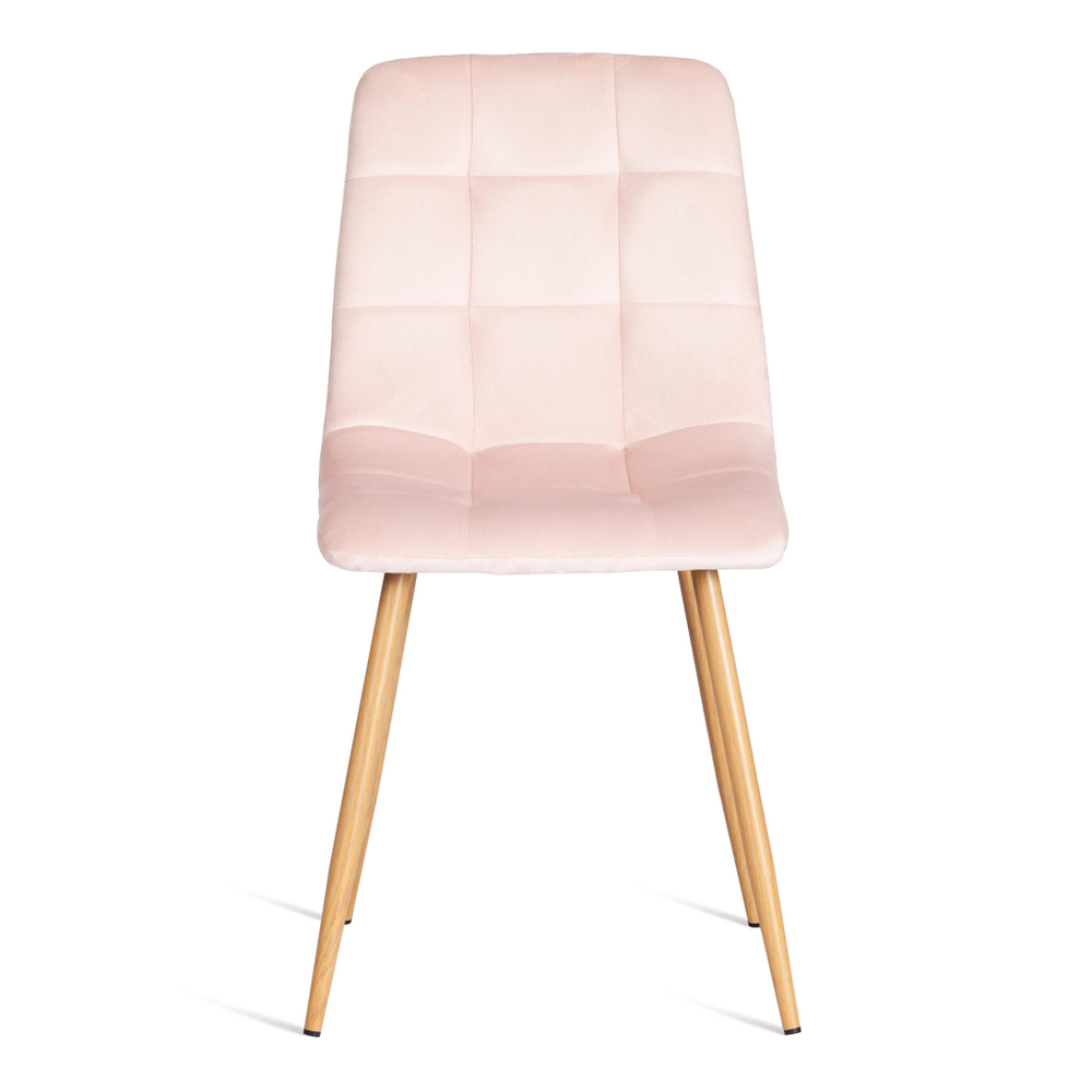 Стул CHILLY (mod. 7094-1) / 1 шт. в упаковке вельвет/металл, 44,5х52,5х86 см, pink (розовый) HLR39 / натуральный