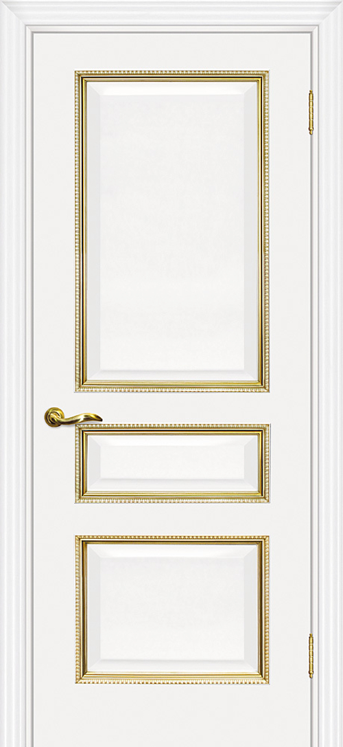 Дверь Мурано-2 / Цвет белый, патина золото / Двери МАРИАМ