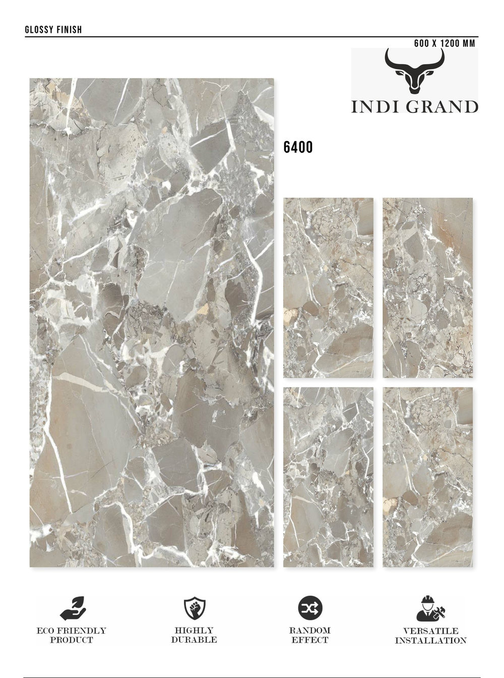 Керамогранит glossy №4 , 60х120, 6400