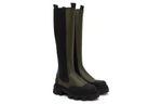 Alexander McQueen Tread Slick Knee High Boots Khaki Black Women"s
