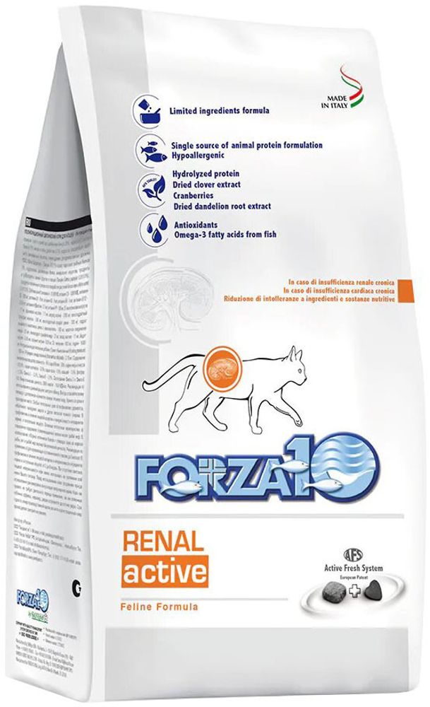Forza10 1,5кг Active Renal Корм для кошек, при заболеваниях почек, с рыбой