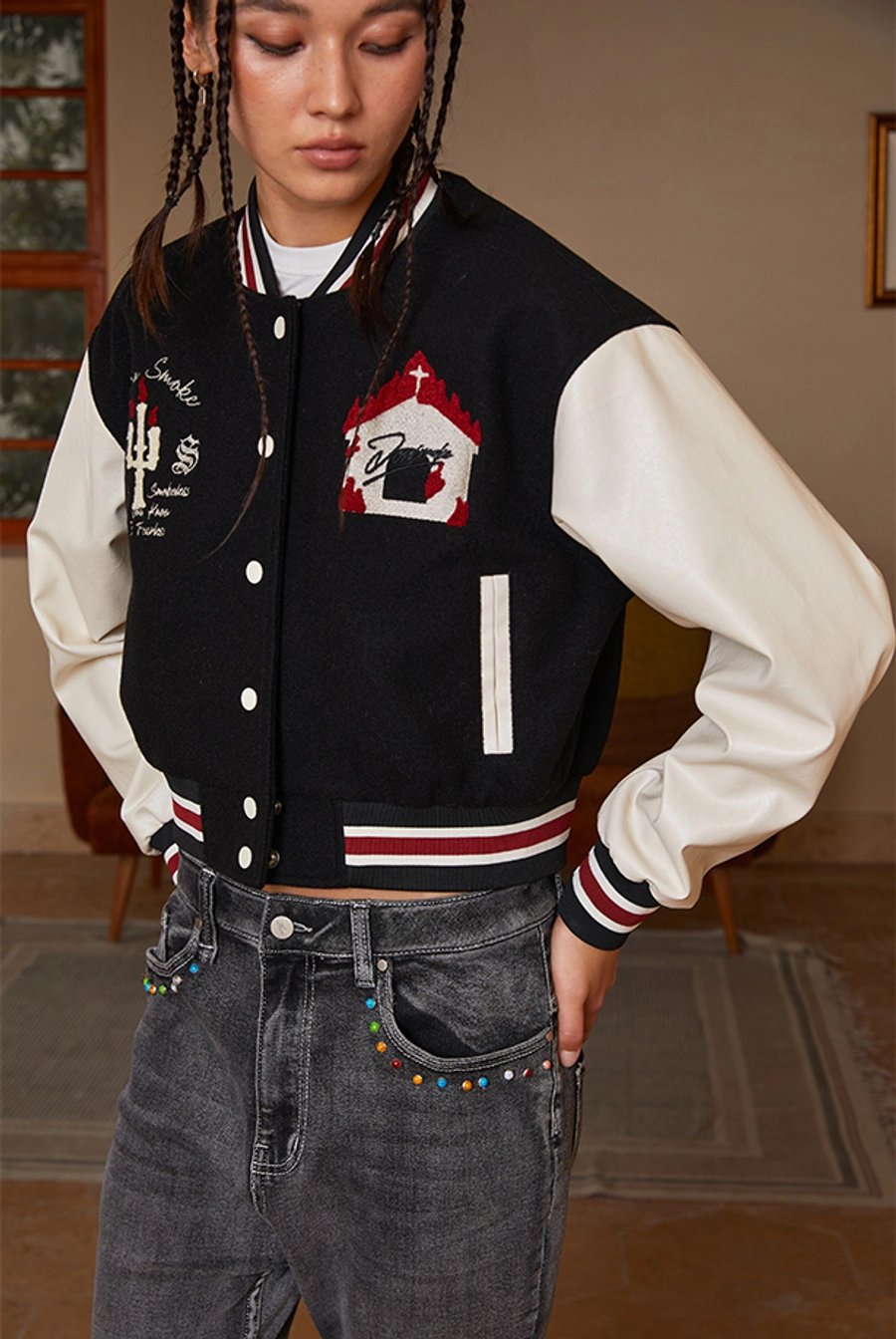 Женский бомбер DONSMOKE "Church Logo" Women Varsity Jacket