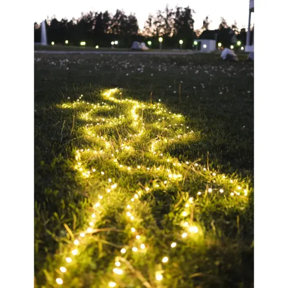 Гирлянда нить-роса 10 м., IP20, серебристая нить, 100 теплых белых LED, 12 В, Luazon Lighting (5198354)