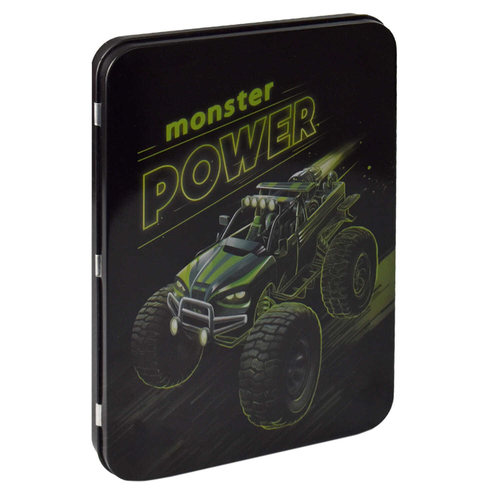 Пенал-органайзер для пишущих принадлежностей школьный Феникс+, арт.66253/ 24 МОНСТР-ТРАК (без наполнения, 23,5x17,5x2 см, металл, полноцветная печать, ПЭТ-пакет).