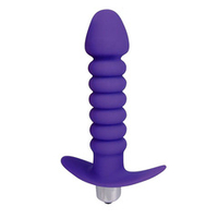Фиолетовая анальная вибровтулка-елочка 11,5см с ограничителем Bior Toys Sweet Toys ST-40170-5
