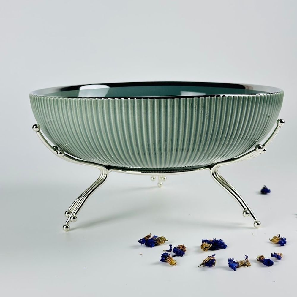 Lenardi 163-074 Фруктовница 25см на подставке MULTICOLOR в под.уп.(х8)Фарфор