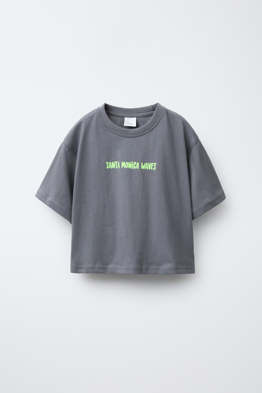 ZARA КОМПЛЕКТ ИЗ ФУТБОЛКИ И ШОРТОВ-БЕРМУДОВ С ПРИНТОМ, ЛАЙМОВЫЙ