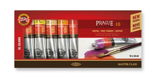 Краски масляные художественные PRAGUE в тюбиках 40мл, 10 цветов