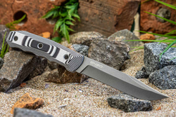 Нож Kizlyar Supreme ENZO AUS-8 TW G10-BWH KS (TacWash, G10 Black-White Handle, Kydex Sheath)