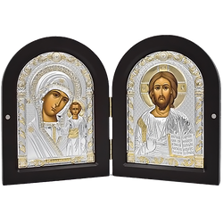 Складень с иконами Казанской Божией Матери и Спасителя.