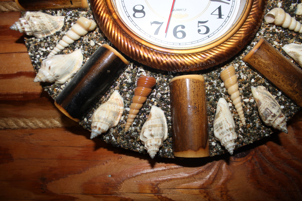 Интерьерные часы в морском стиле с ракушками