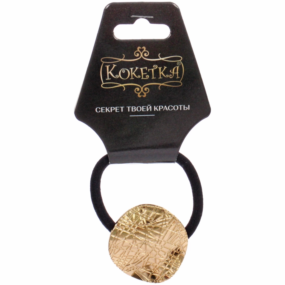 Резинка для волос с декором «AKS - DesignPRO», круг, цвет золото, 3,5*3,5см