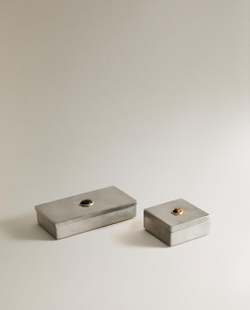 Zara Home Коробка для хранения из нержавеющей стали, цвет серебристый, 10.5 см