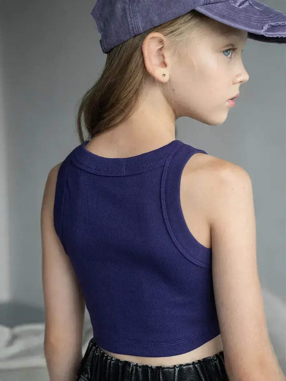 Летний кроп топ трикотажный детский