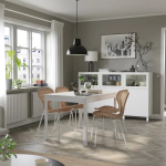 Стол и 4 стула - IKEA EKEDALEN/ÄLVSTA/ALVSTA/ЭКЕДАЛЕН/ЭЛЬВСТА ИКЕА, 120х180х80 см, белый/ротанг