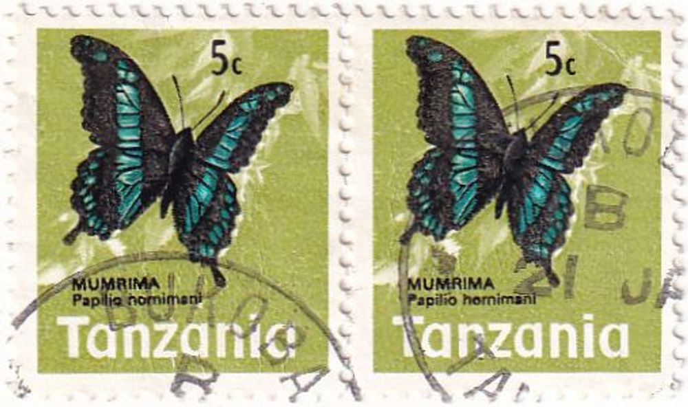 23 почтовых марки, Танзания, 1960-1970-е годы, Бабочки и рыбы