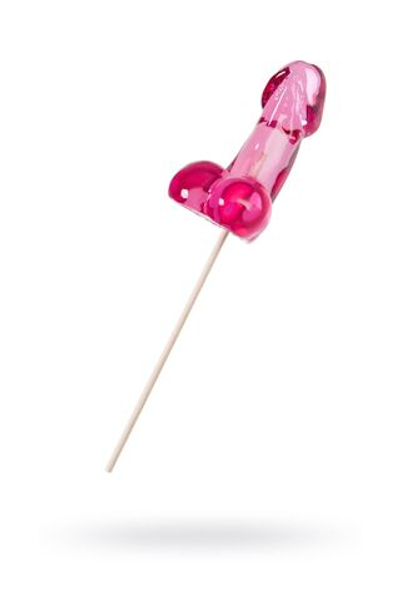 Розовый леденец в форме члена со вкусом айриш крим - 80 гр. (Цвет: розовый)