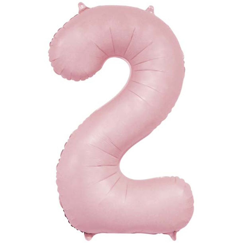 Шар фольгированный Цифра 2 105 см (Розовый)
