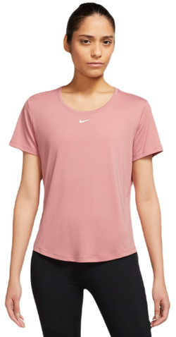 Женская теннисная футболка Nike Dri-FIT One Short Sleeve Standard Fit Top - red stardust/white