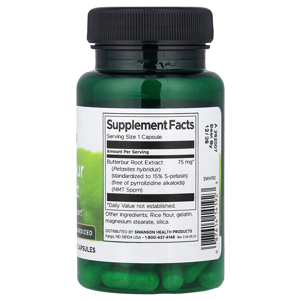 Swanson, Экстракт белокопытника, 75 мг, 60 капсул