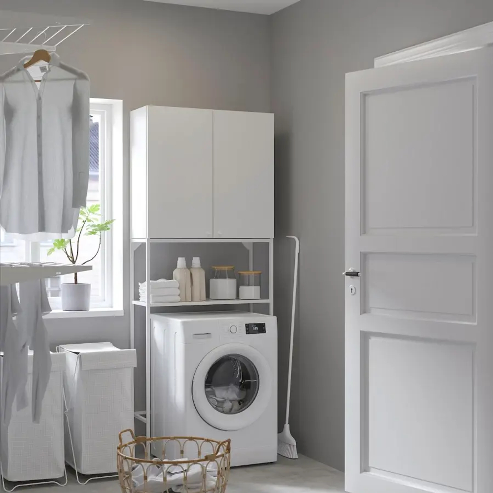 Комбинация для ванной - IKEA ENHET, 80х32х204 см, белый, ЭНХЕТ ИКЕА