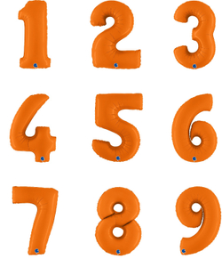 Оранжевые цифры с гелием 102 см