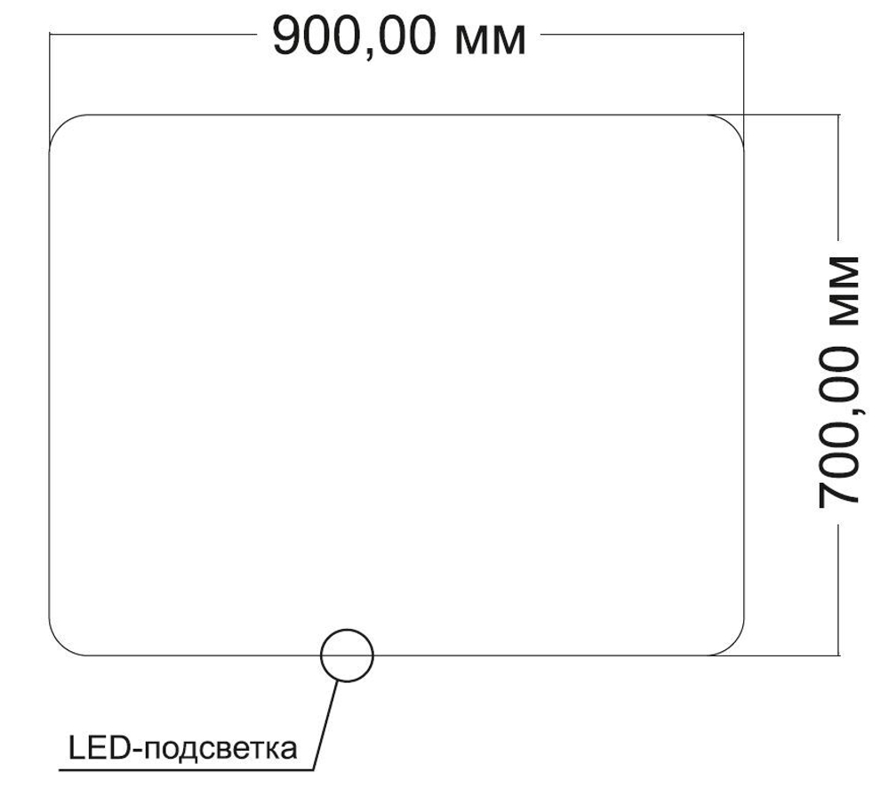 Зеркало LED VLM-3BE9007 900х700 c сенсорным выключателем и диммером