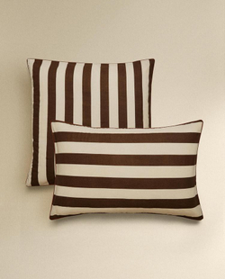 ZARA HOME НАВОЛОЧКА В ПОЛОСКУ, КОРИЧНЕВЫЙ