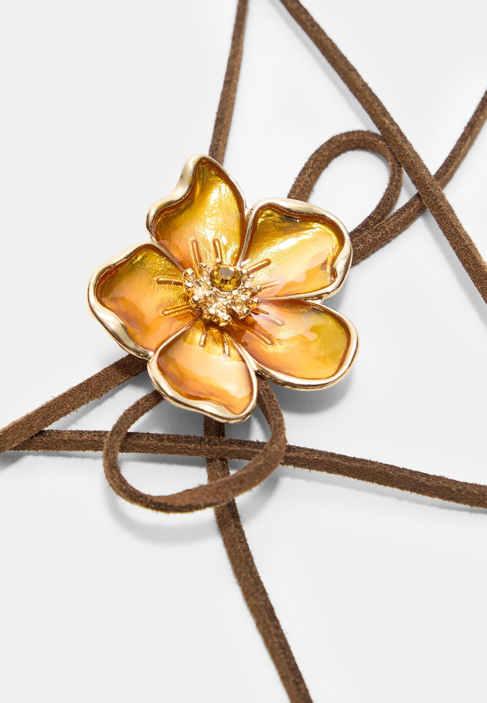 STRADIVARIUS Ожерелье с контрастным цветком, горчичный