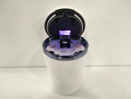 HT-928 / Пепельница-стакан хром, белый, с подсветкой, модель: HT-928 (1 шт.) =