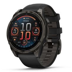 Garmin Fenix 8 Amoled Sapphire 47 мм – Титановый, угольно-черный DLC, пепельно-черный ремешок
