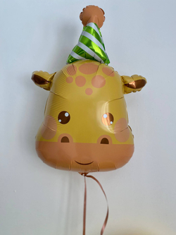 Шар-фигура, фольга, "Жираф в колпаке. Голова" (Веселая Затея), 29"/74 см, инд. уп.