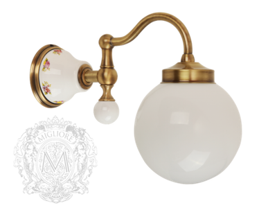 Светильник настенный плафон шар, матовое стекло  Migliore Provance ML.PRO-60.530.BR керамика с декором