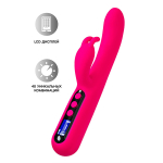 Ярко-розовый вибратор с клиторальной стимуляцией 23,5см ToyFa eroTEQ Rablock 593003