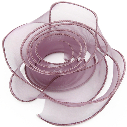 Лента декоративная Органза с леской, Дымчатая сирень