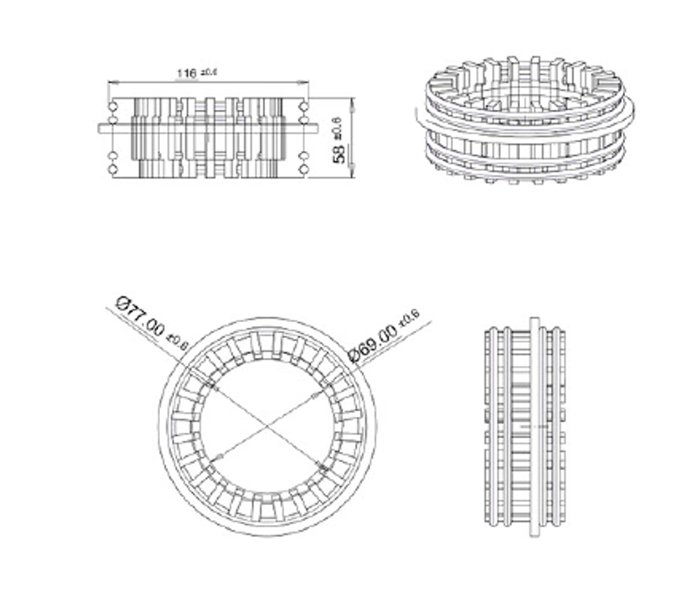 Контакт ламельный YF-5-1600-2000A, 48 sheet