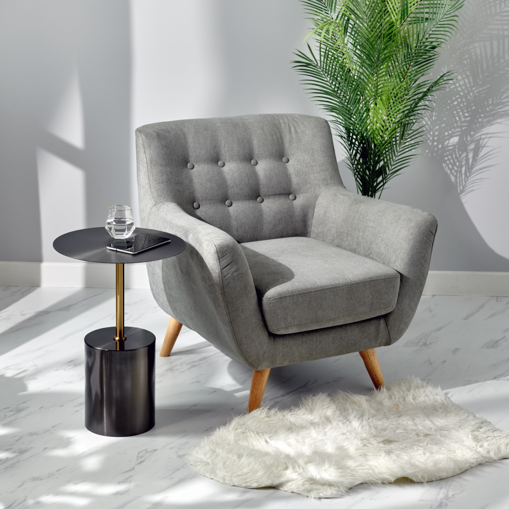 Кофейный столик Solid диам.40см x 58см, чёрный, металл