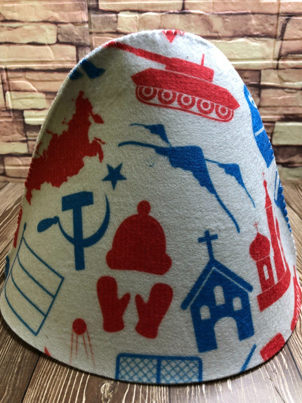 Шапка для бани "СССР" принт