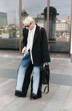 Upcycling Джинсы комбинированные