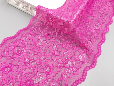 Эластичное кружево, 21,5см, фуксия (Арт: EK-2740), м