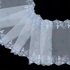 Вышивка на сетке лилово-голубая 22 см, Китай