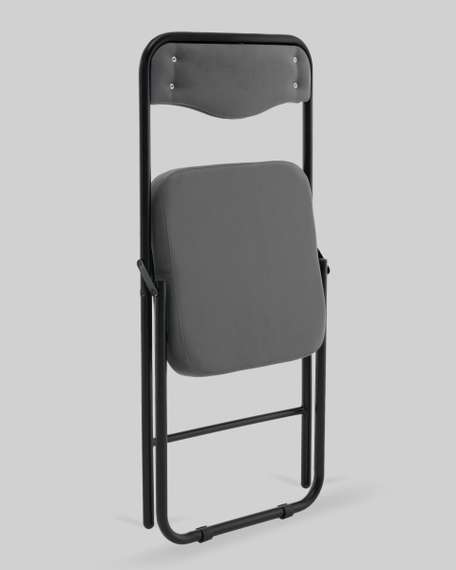 Стул складной Джонни велюр велютто темно-серый каркас черный матовый