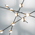 745247 Люстра BERGAMO LED 5Wх12 4800LM ЧЕРНЫЙ МАТОВЫЙ/ЗОЛОТО 4000K