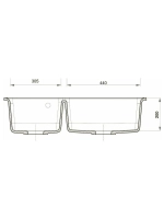 RIVELATO Мойка AXEL 90D 2-чаши 870*520мм, монтаж: врезной, материал: кварц, цвет: черный