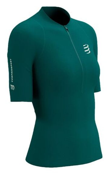 Женская теннисная футболка Compressport Trial Racing Postural SS - Бирюзовый